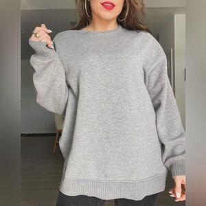 Cozy Grey Crew Neck Sweater